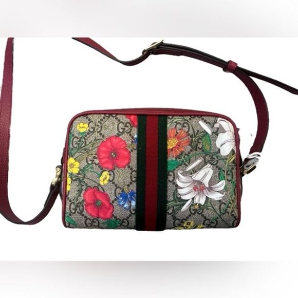 Gucci Flora Ophidia Crossbody Bag Full Set in Red - Picture 3 of 6